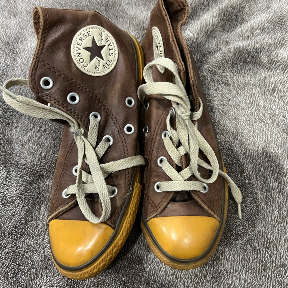 Converse Kids Brown and Mustard Sneakers